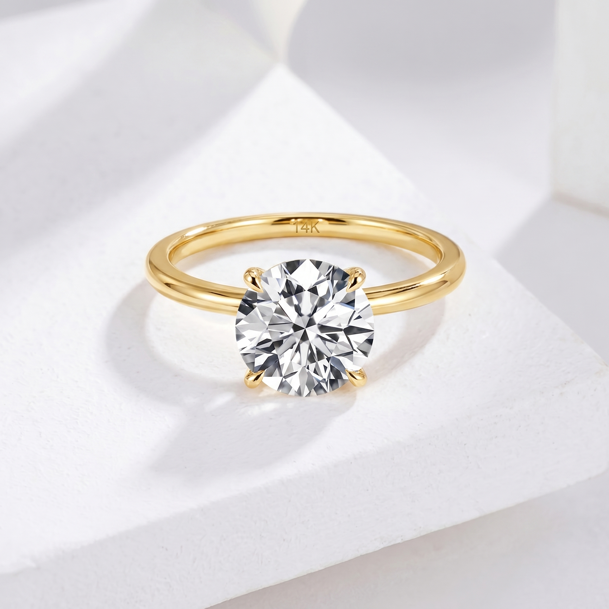 2 karaat Moissanite (lab diamant) ring | 14 Karaat Goud | 17.25 mm / Maat 54