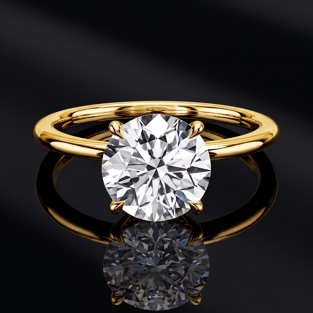 2 karaat Moissanite (lab diamant) ring | 14 Karaat Goud | 17.25 mm / Maat 54