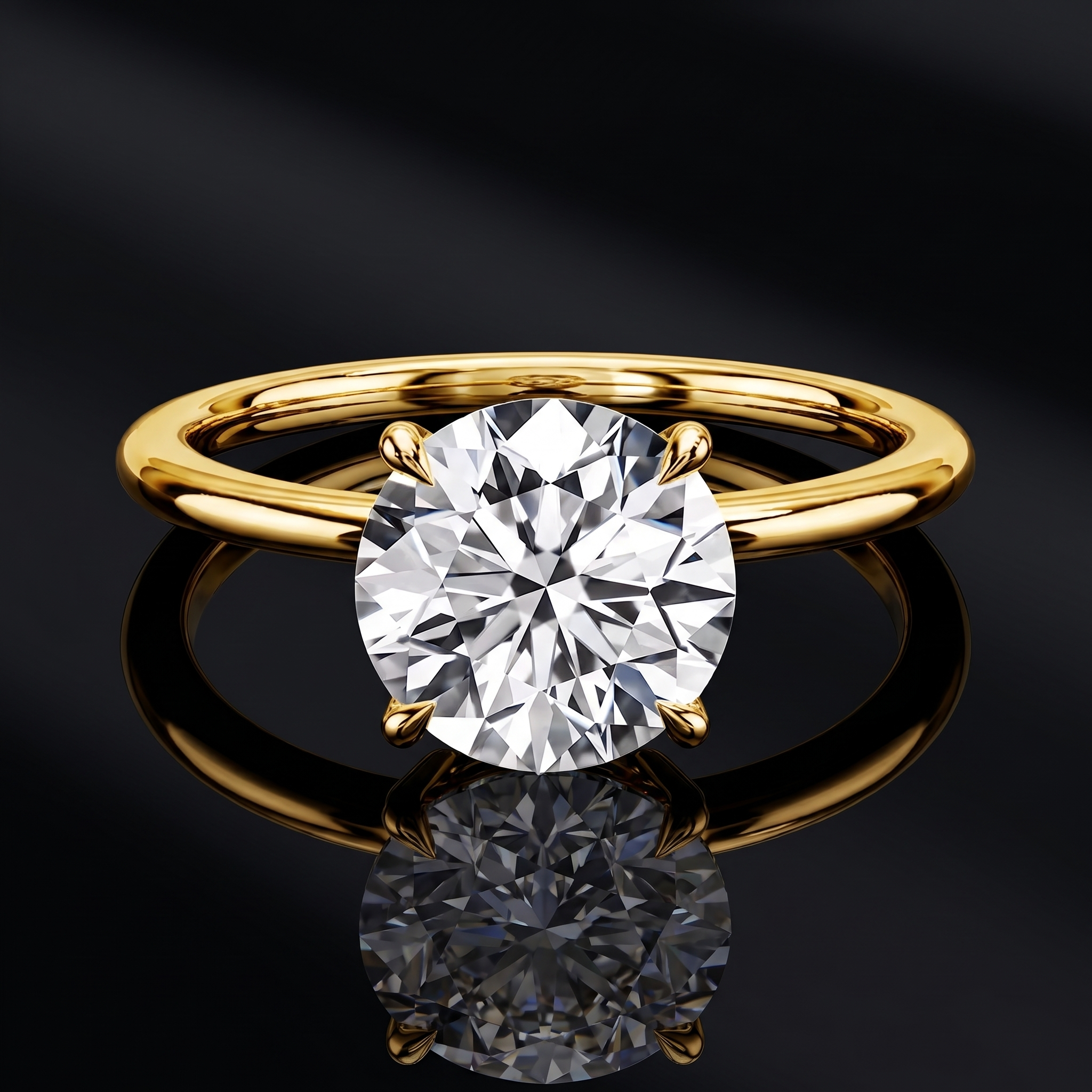 2 karaat Moissanite (lab diamant) ring | 14 Karaat Goud | 17.25 mm / Maat 54