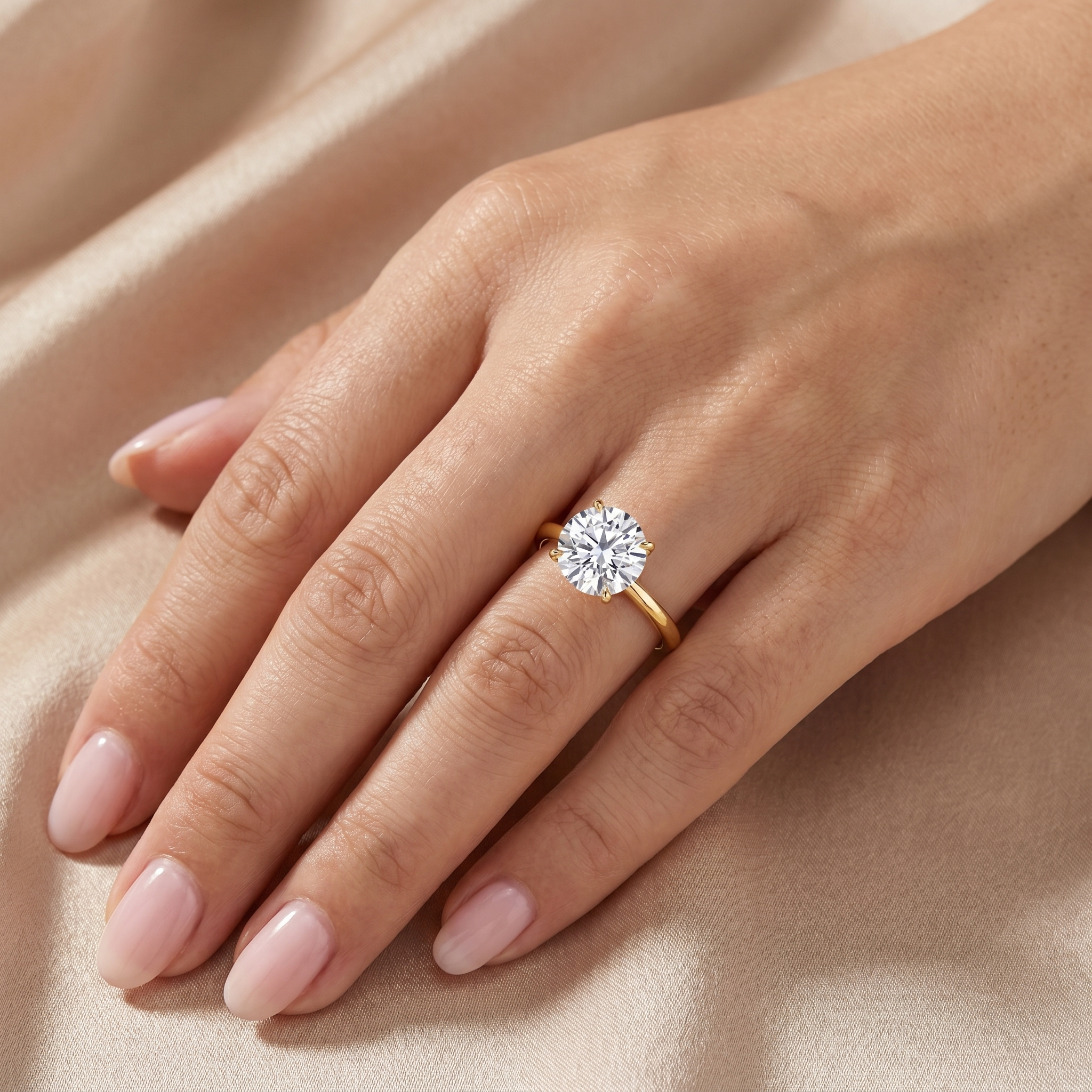 2 karaat Moissanite (lab diamant) ring | 14 Karaat Goud | 17.25 mm / Maat 54
