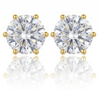 2 karaat moissanite (lab diamant) oorbellen | 925 sterling Zilver, 18k goud­verguld
