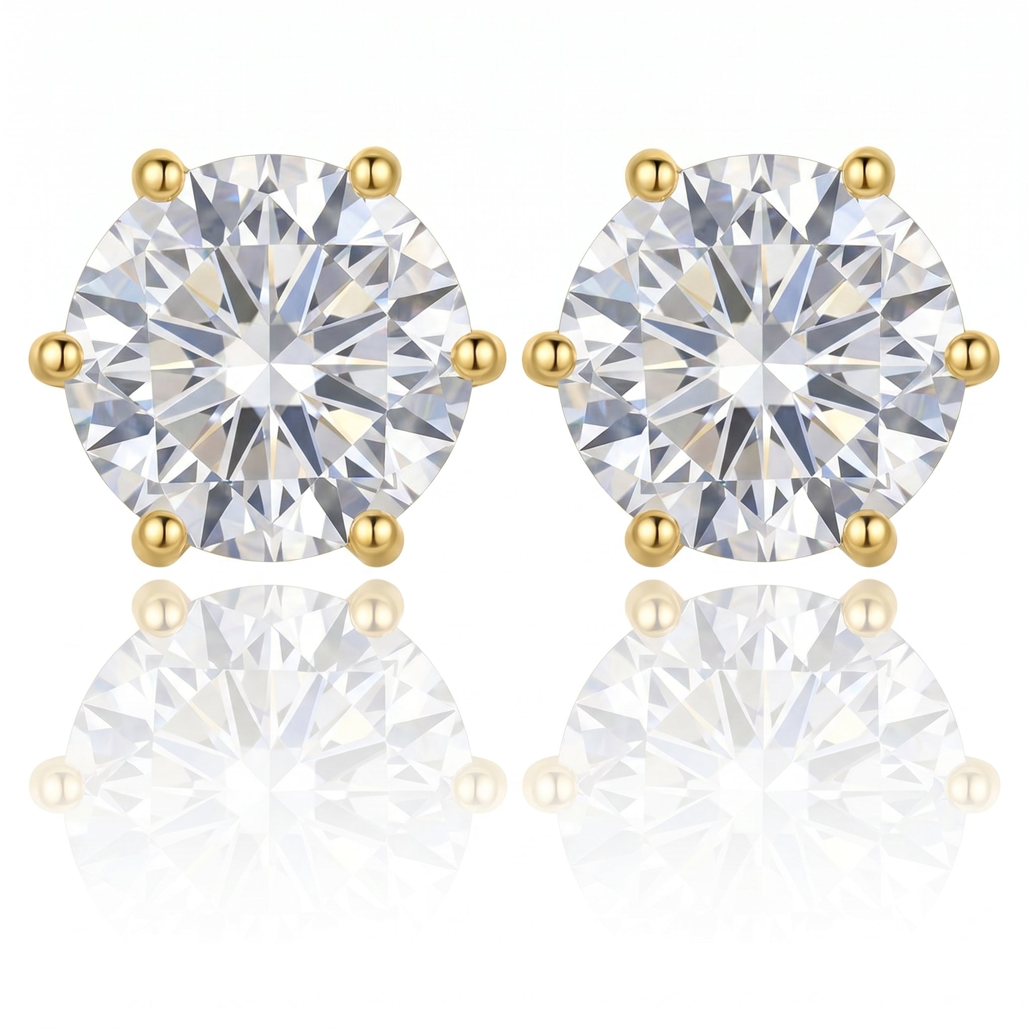 2 karaat moissanite (lab diamant) oorbellen | 925 sterling Zilver, 18k goud­verguld