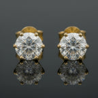 2 karaat moissanite (lab diamant) oorbellen | 925 sterling Zilver, 18k goud­verguld