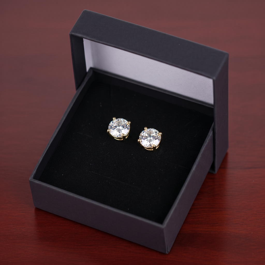 2 karaat moissanite (lab diamant) oorbellen | 925 sterling Zilver, 18k goud­verguld