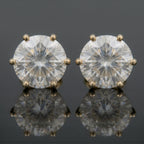 4 karaat moissanite (lab diamant) oorbellen | 925 sterling Zilver, 18k goud­verguld