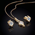 Titanix sieradenset – 2 karaat moissanite (lab diamant) – ketting + oorbellen | 925 sterling zilver, 18k goudverguld | met GRA-certificaat