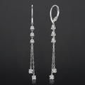 Titanix chain oorbellen – 1 karaat moissanite (lab diamant) – 925 sterling zilver, witgoudverguld | met GRA-certificaat