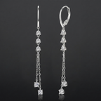 Titanix chain oorbellen – 1 karaat moissanite (lab diamant) – 925 sterling zilver, witgoudverguld | met GRA-certificaat