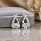 1 karaat moissanite (lab diamant) oorbellen | gekruist design, 925 sterling zilver, rhodiumverguld