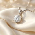Moissanite ketting lifestyle - 925 sterling zilver, 18k witgoudverguld