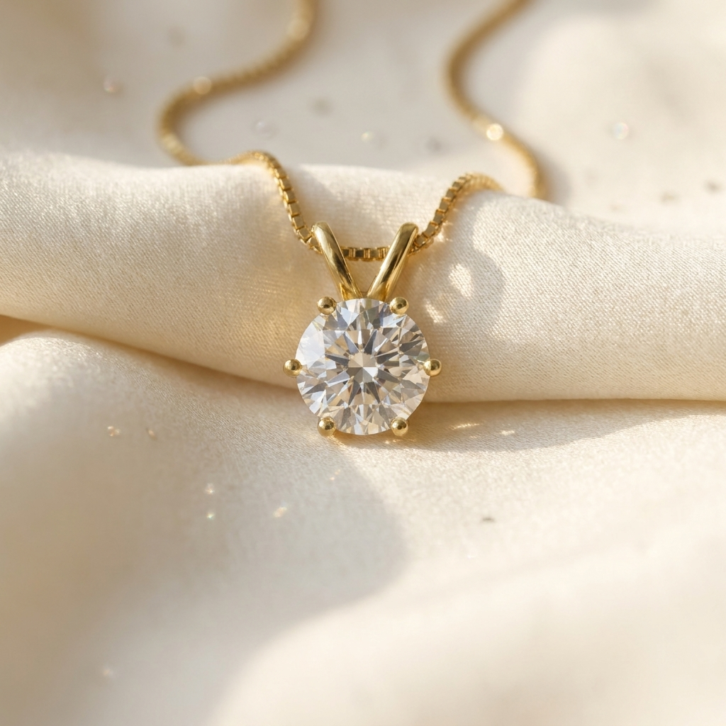 3 karaat moissanite ketting lifestyle - 925 sterling zilver, 18k goudverguld