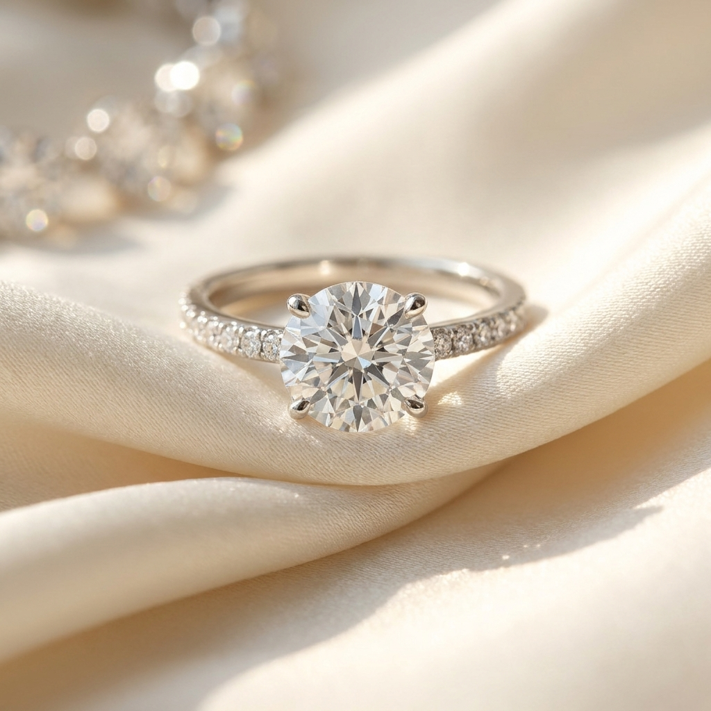 Moissanite ring lifestyle - 925 sterling zilver, witgoudverguld