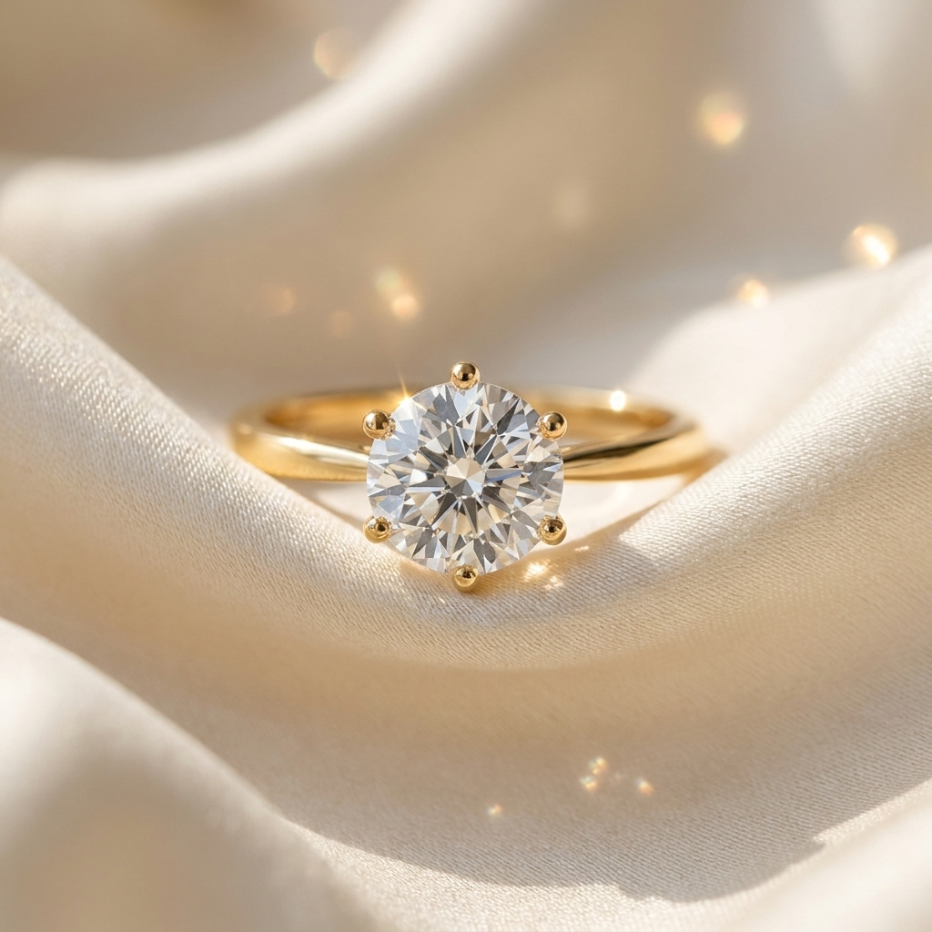 Moissanite ring lifestyle - 925 sterling zilver, 18k goudverguld