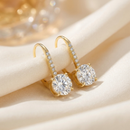 Moissanite oorbellen lifestyle - 925 sterling zilver, 14k goudverguld