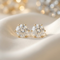 4 karaat moissanite oorbellen lifestyle - 925 sterling zilver, 18k goudverguld