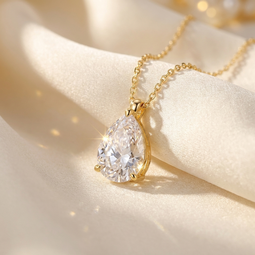 5 karaat moissanite ketting lifestyle - 925 sterling zilver, 18k goudverguld