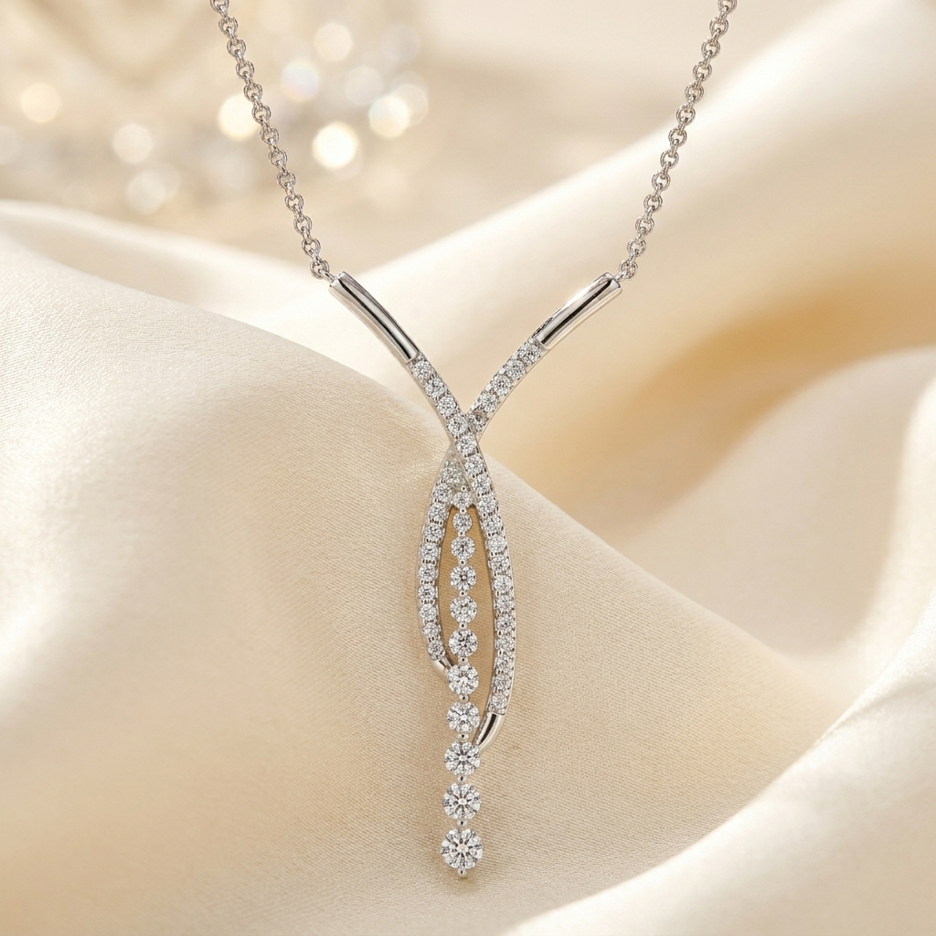 Moissanite tennisketting lifestyle - 925 sterling zilver, platinaverguld