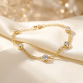 Moissanite tennisarmband lifestyle - 925 sterling zilver, 18k goudverguld
