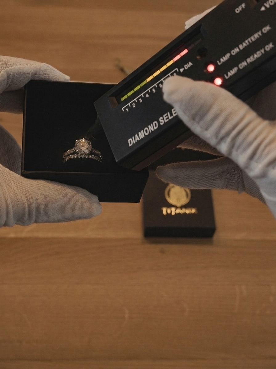 Zilveren Moissanite Bridal Ringset – 2 Karaat (witgoudverguld) – productfoto 2