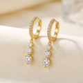 Gouden moissanite hangoorbellen 1,8 karaat - 925 zilver 18k goudverguld