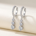 Zilveren platinaverguld moissanite hangoorbellen 1,8 karaat - 925 zilver