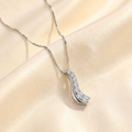 Moissanite curve ketting - 925 sterling zilver, rhodium verguld