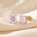 Zilveren Moissanite Oorbellen 2 Karaat 18k goudverguld