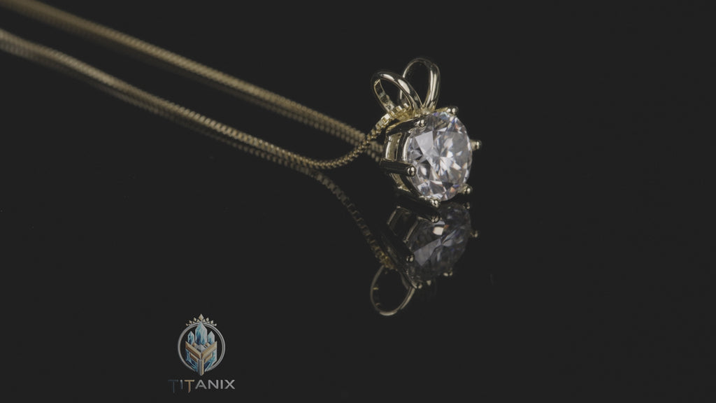 3 karaat moissanite (lab diamant) ketting | 925 sterling zilver, 18k goudverguld