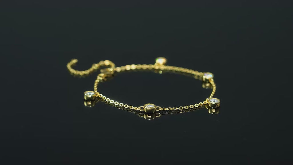 1.5 karaat moissanite (lab diamant) armband | 925 sterling Zilver, 18k Goud­verguld