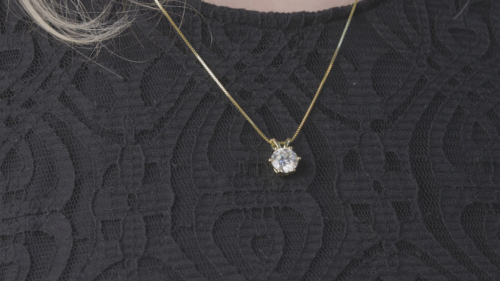 3 karaat moissanite (lab diamant) ketting | 925 sterling zilver, 18k goudverguld