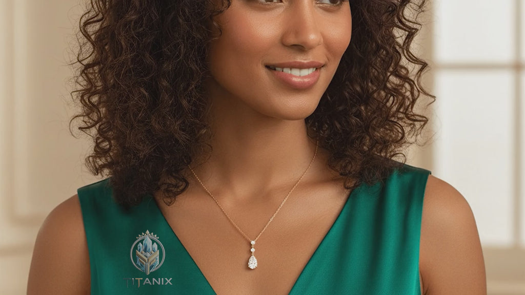 Titanix Ketting Dames – 925 Sterling Zilver, 18k Goudverguld – 2 Karaat Moissanite (Lab-Diamant) met GRA-Certificaat – Luxe grote steen