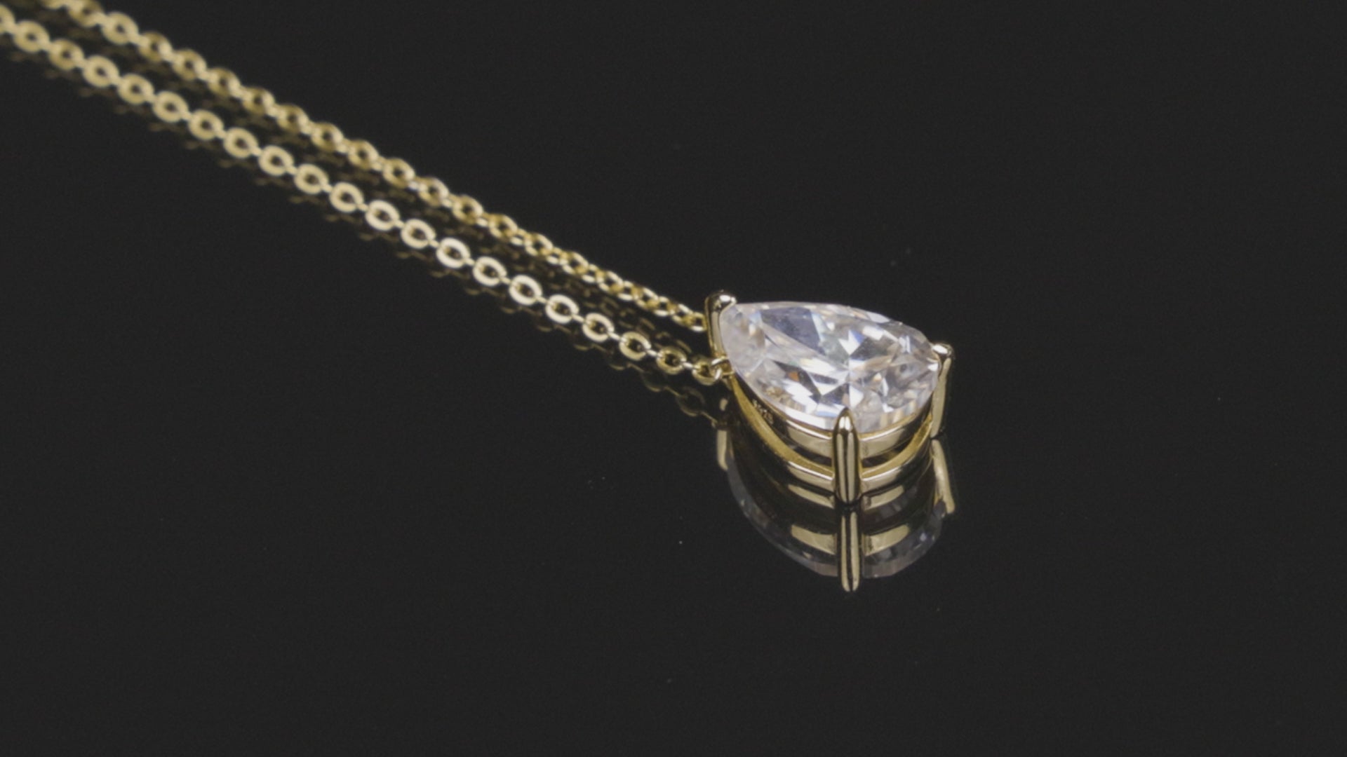 5 karaat moissanite (lab diamant) ketting | 925 sterling Zilver en 18k goudverguld