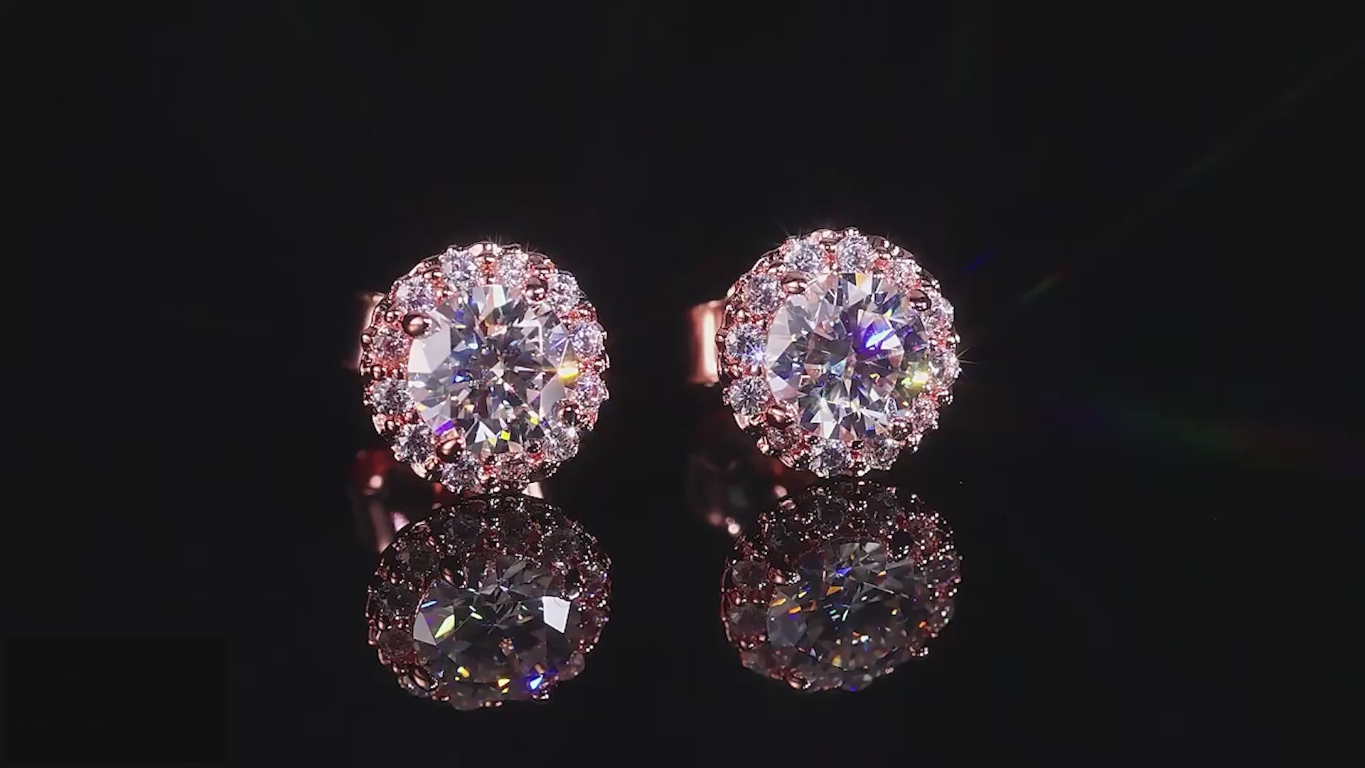 1.6 karaat moissanite (lab diamant) oorbellen | 925 sterling Zilver, 14k Roségoud ­verguld