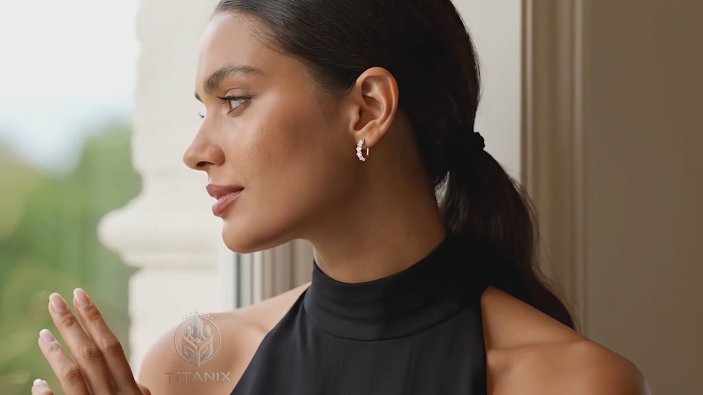Titanix Oorbellen Dames – 925 Sterling Zilver, 18k Goudverguld – 2,76 Karaat Moissanite (Lab-Diamant) met GRA-Certificaat – Luxe Hoops Oorbellen