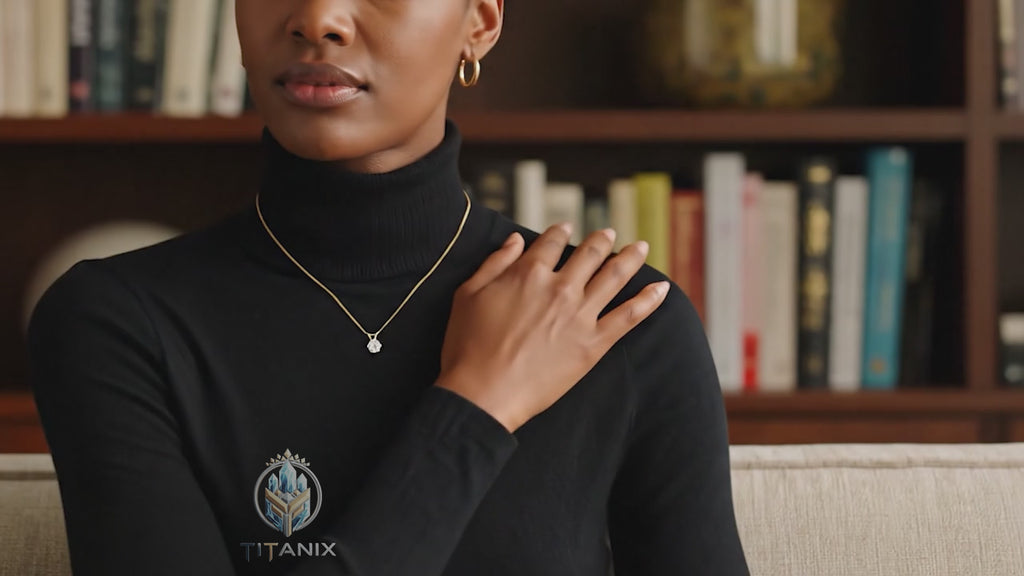 Titanix 925 Sterling zilver 18k goud gecoate Ketting met 3 karaat Moissanite (lab diamant) – Met GRA Certificaat