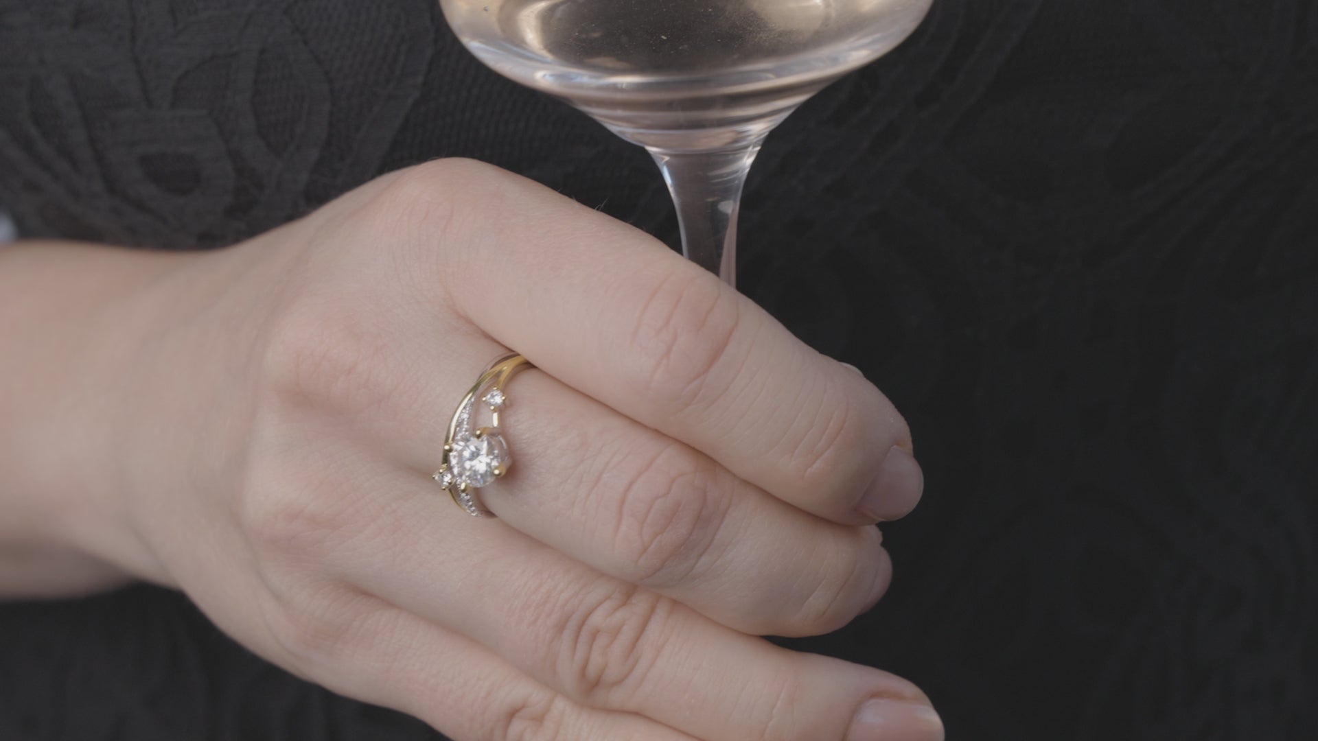 1 karaat moissanite (lab diamant) ring | 925 sterling zilver en 18K goud verguld