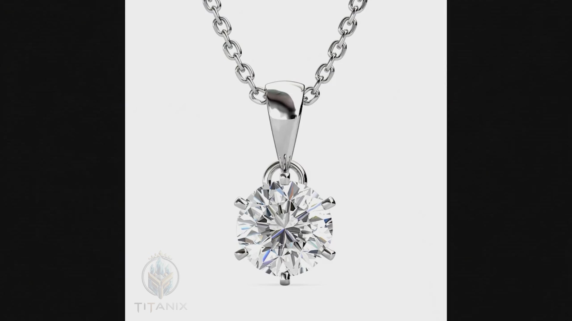 Titanix Ketting Dames – 925 Sterling Zilver, 18k Witgoud­verguld – 1 Karaat Moissanite (Lab-Diamant) met GRA-Certificaat – Mooie Elegante Ketting