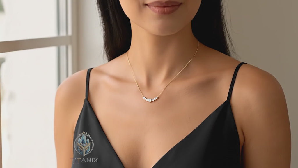 Titanix 925 Sterling zilver 18k goud gecoate Ketting met 1.7 karaat Moissanites (lab diamanten) – Met GRA Certificaat