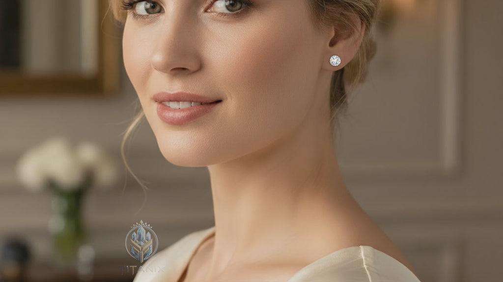 Titanix Oorbellen Dames – 925 Sterling Zilver, 18k Goud­verguld – 1 Karaat Moissanite (Lab-Diamant) met GRA-Certificaat – Luxe Klauw Oorbellen